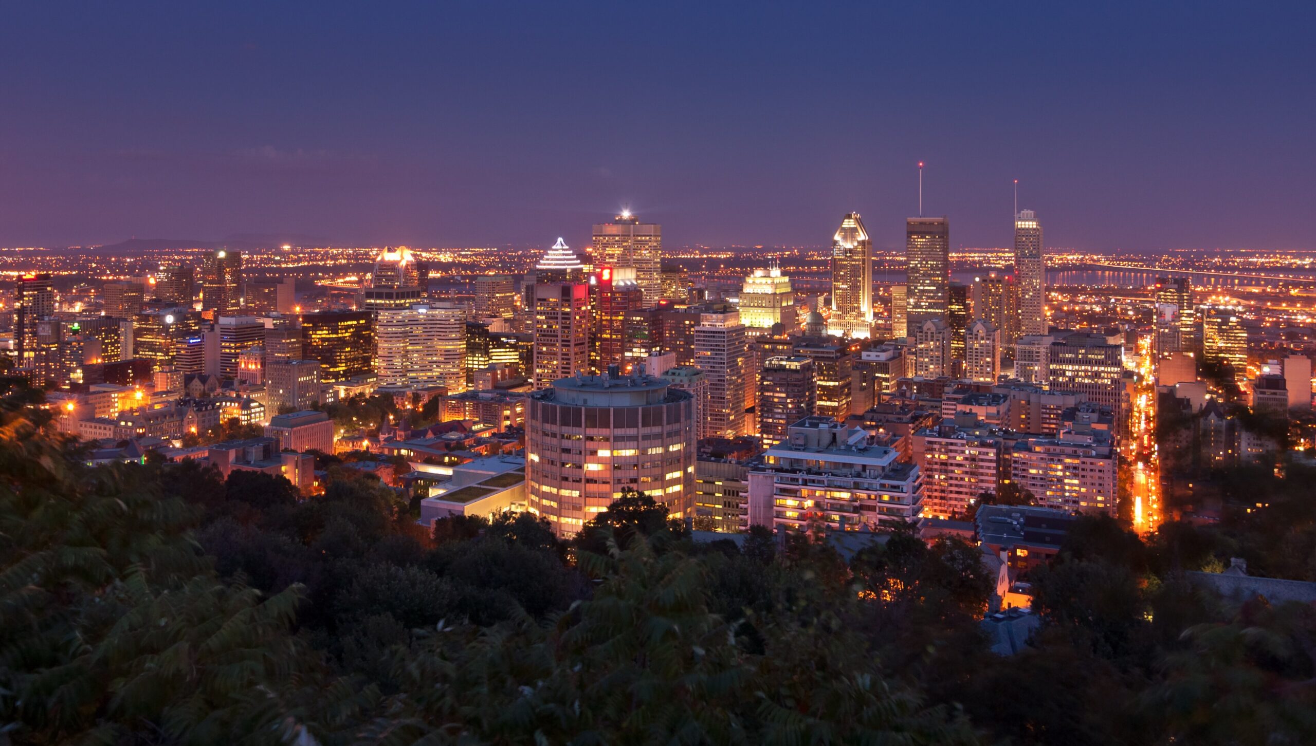 Lo skyline di Montreal dal belvedere del Mont Royal