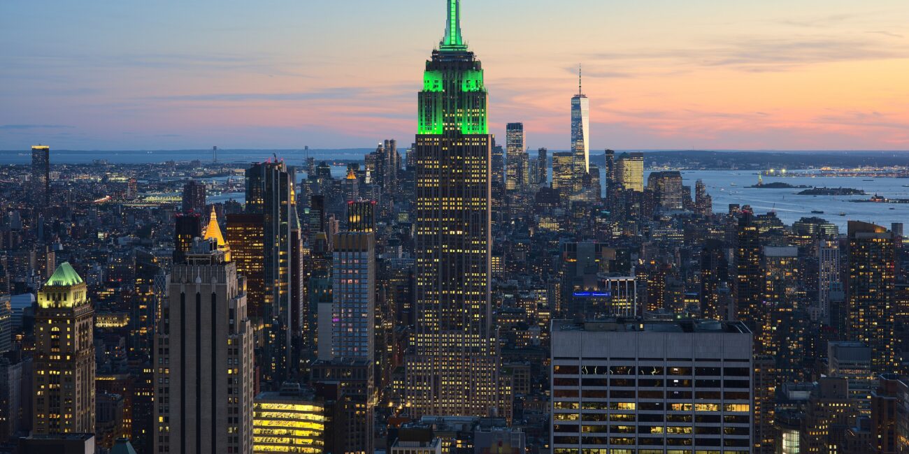 L’Empire State Building al tramonto visto dal Top of the Rock