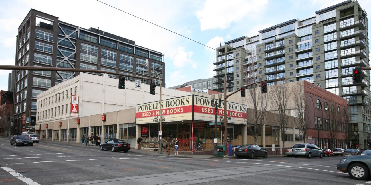 L’isolato occupato dalla libreria Powell’s City of Books
