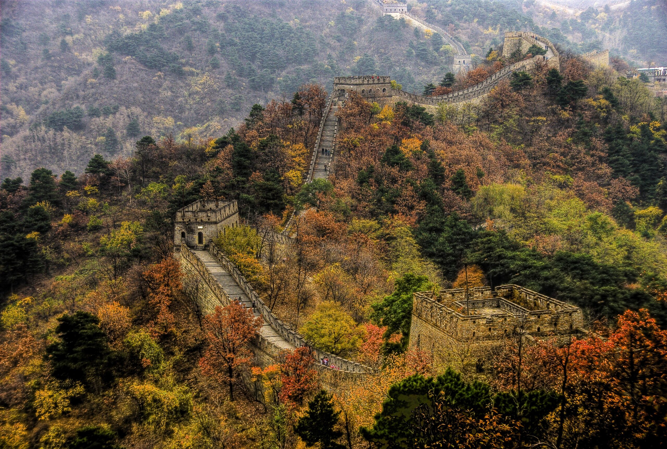 Il tratto restaurato di Mutianyu, sulle colline a nord di Pechino