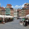 Le case colorate del Rynek Starego Miasta, ricostruite dopo la guerra